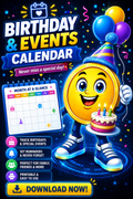 Birthday & Events Calendar