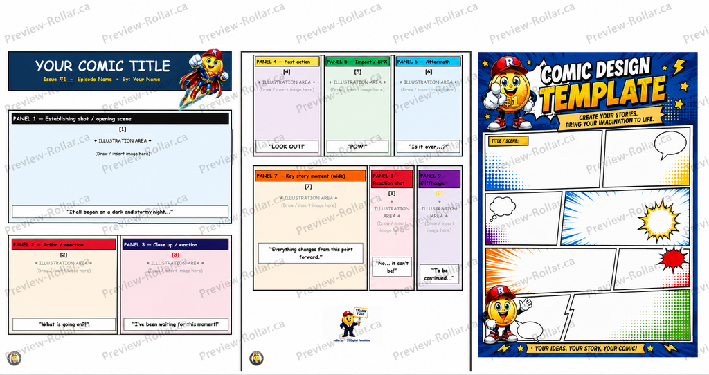 Comic Panel Layout Template