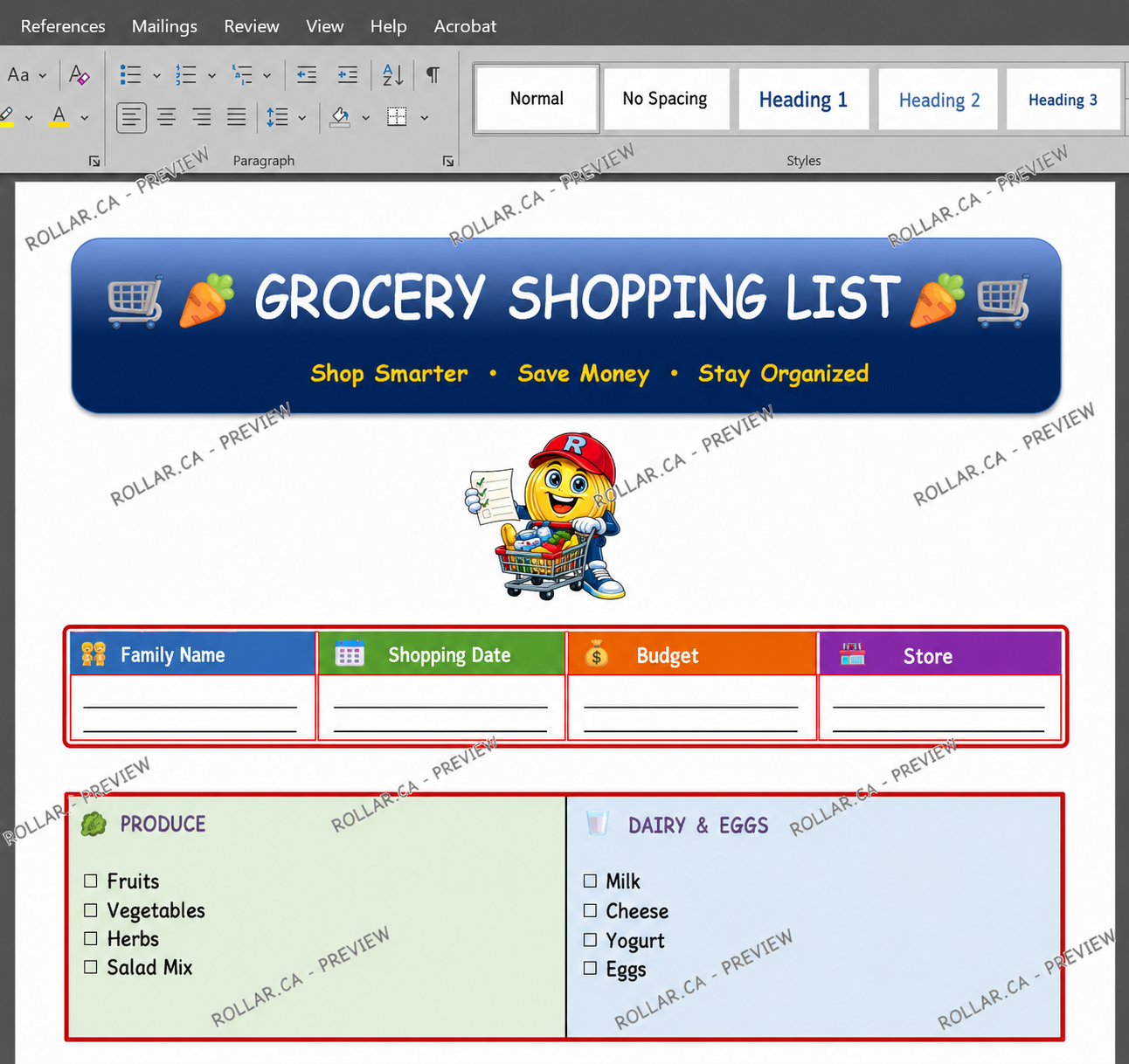 Grocery List