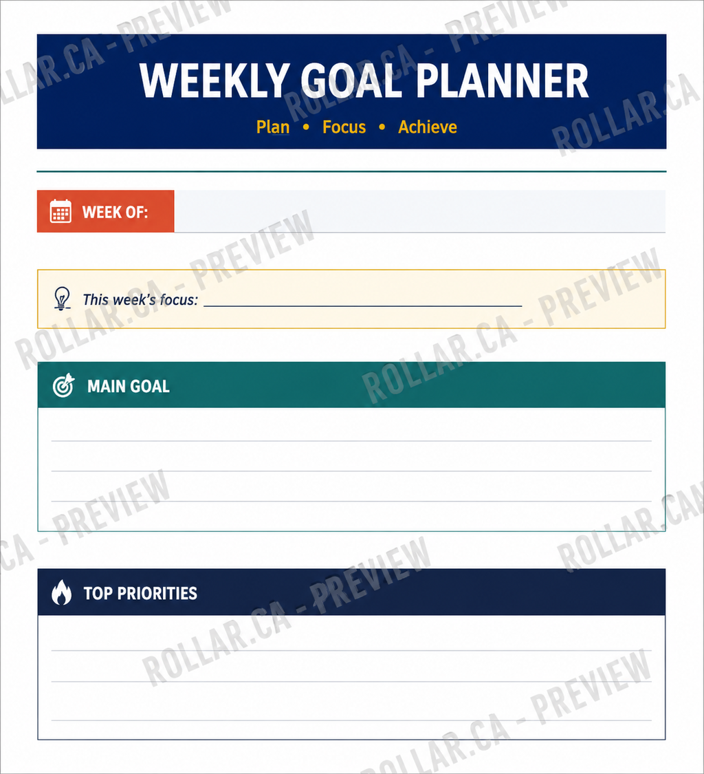 Weekly Goal Planner