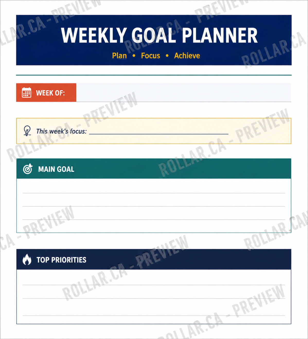 Weekly Goal Planner