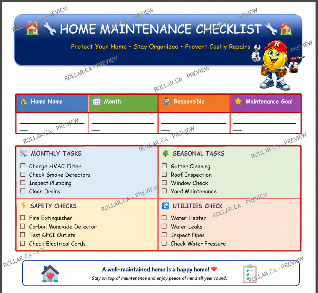 Home Maintenance Checklist
