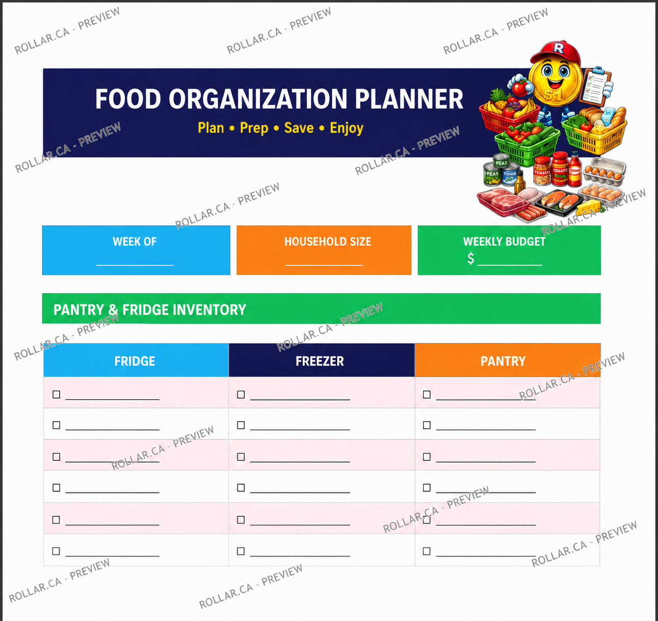 Food Organization Planner