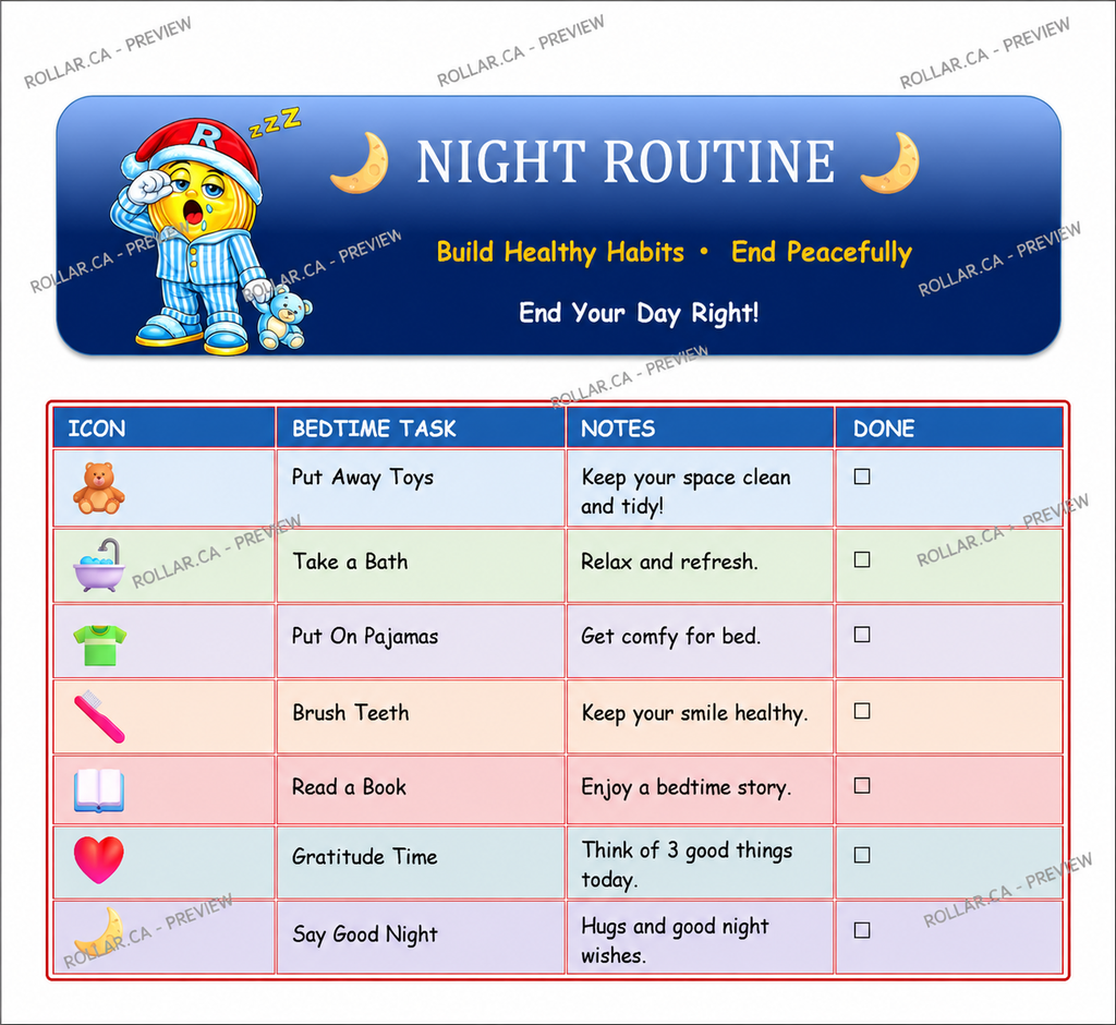 Night Routine Template