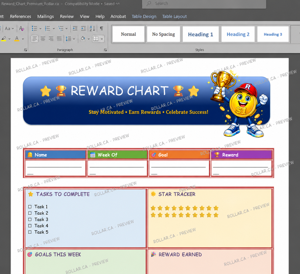Reward Chart