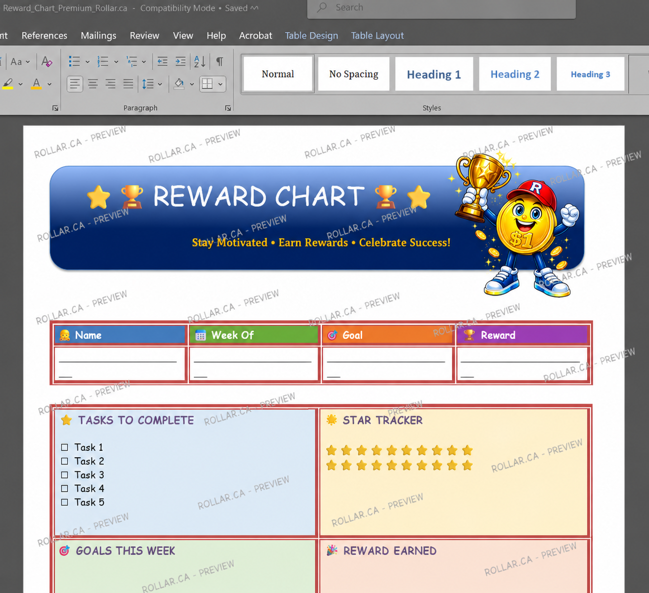 Reward Chart