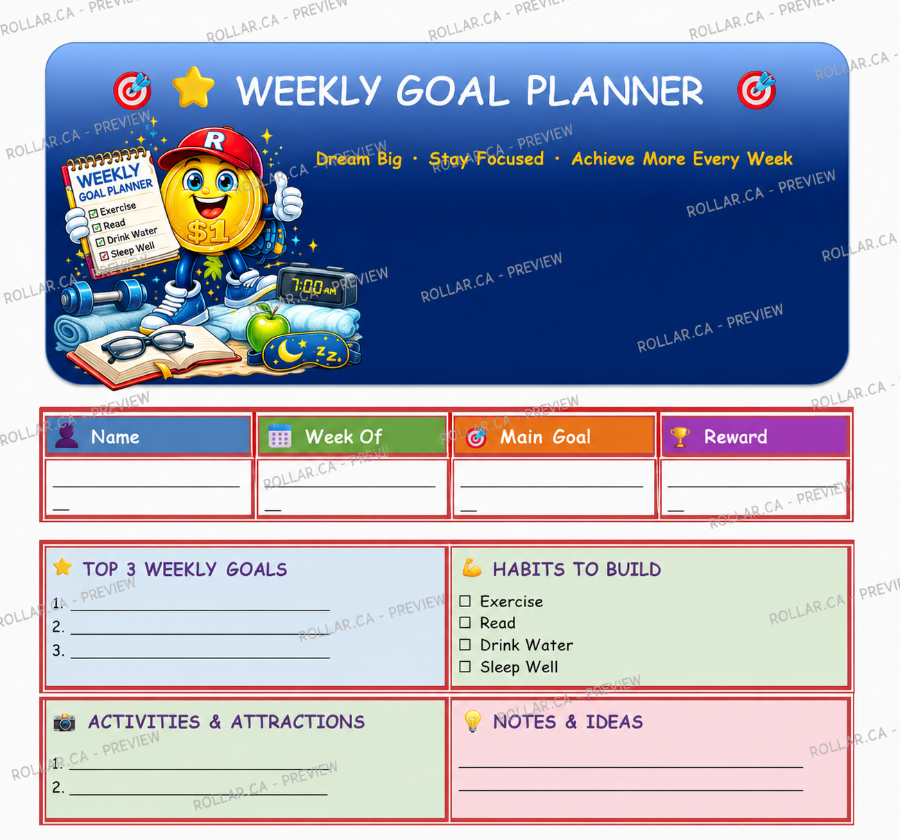 Weekly Goal Planner