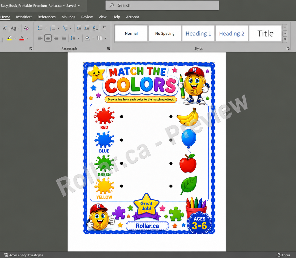 Busy Book Printable - 20 Pages