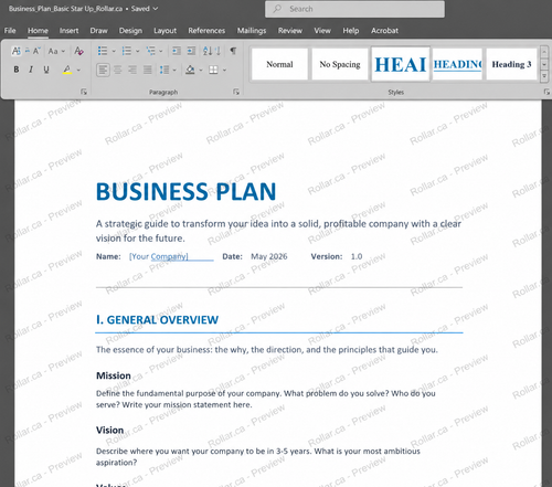 Business Plan Template