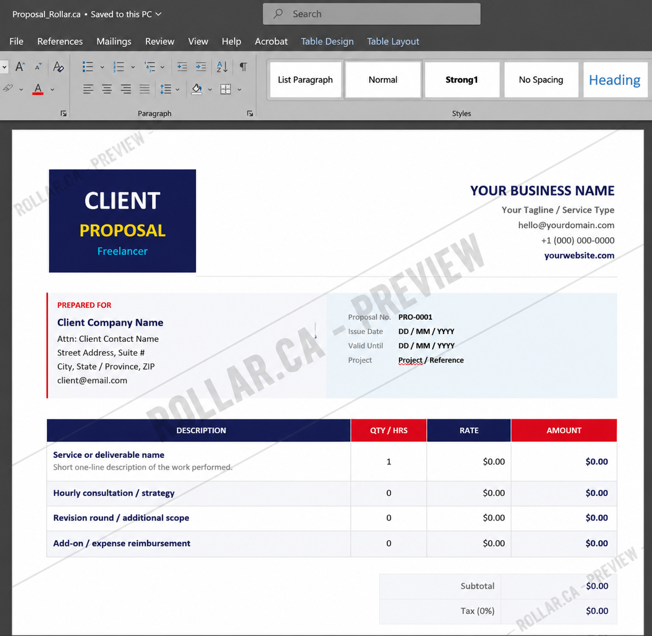 Client Proposal Template
